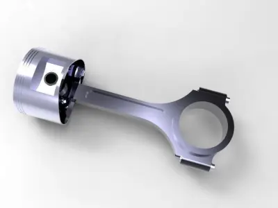 Piston and Piston rod 3D model