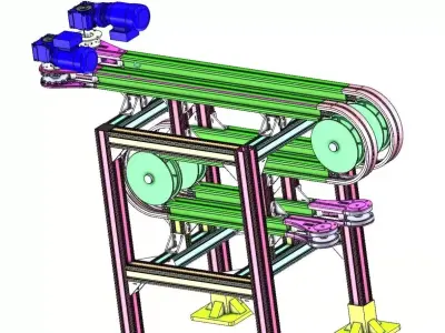 Side Grip Belt Conveyor for Bottle Transfer 3D model