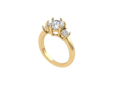 Solitaire Engagement Ring 3D print model 105
