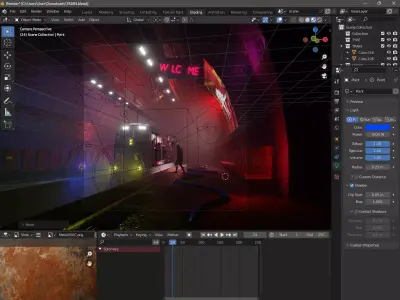 Realistic Locomotive  Underground Train Station 3D model