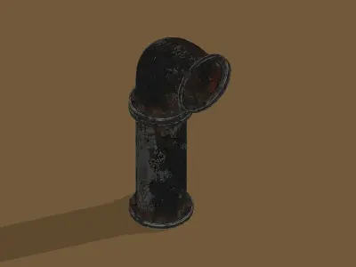 Rusted pipe elbow Free low-poly 3D model