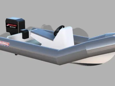 Inflatable boat 3D print model