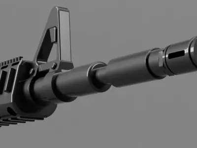 Assault rifle Low-poly 3D model