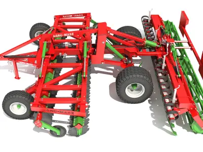 Agro Trailed Disc Harrow 3D model