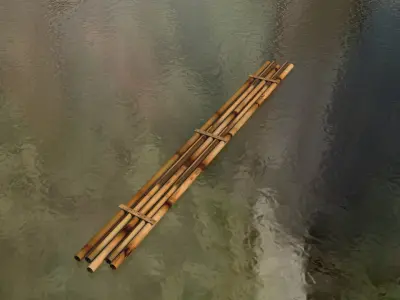Bamboo Boat 3D model
