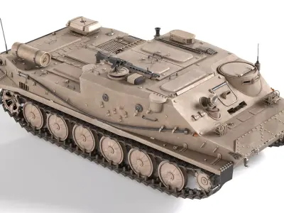 BTR 50 Amphibious Armored Tank Low-poly 3D model