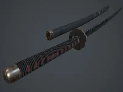 Samurai katana 3D model purchase