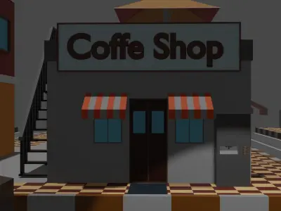 Lowpoly Industrial City Low-poly 3D model