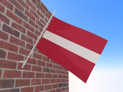 Flag of Latvia 3D model