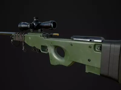 AWP Sniper L96 Low-poly 3D model