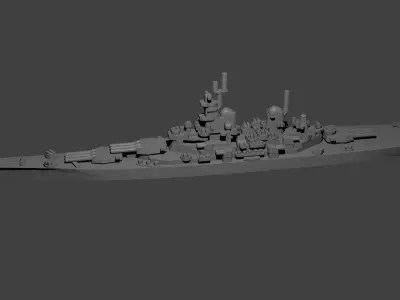 US Iowa Class Battleship 3D print model
