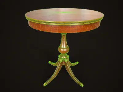 Vintage small table Low-poly 3D model