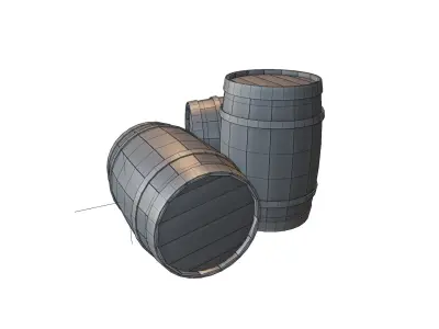 Wooden Barrel Low-poly 3D model shop