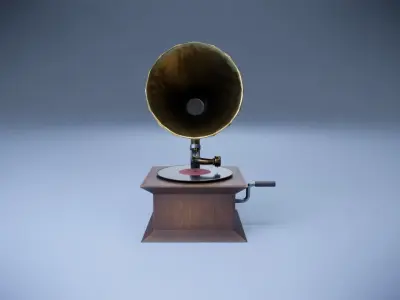 Gramophone Low-poly 3D model get