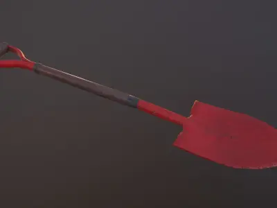 Shovel with 3 texture sets Low-poly 3D model
