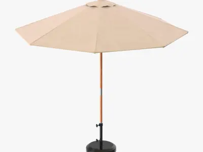 Patio Umbrella Open and Closed 3D model