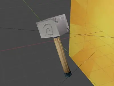 Stylized Hammer Free low-poly 3D model buy