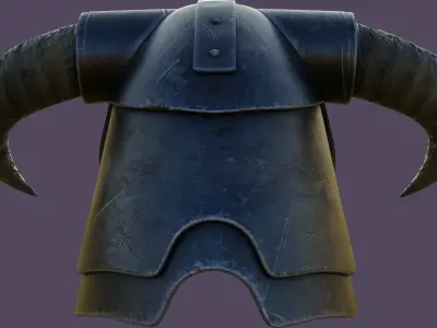 helmet remake low-medium poly model from the game skyrim Low-poly 3D model