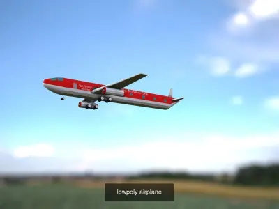 Aircraft lowpoly airplane flying in sky 3D Model Collection