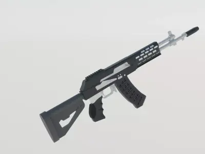 AK12 from 2016 produced in Russia Low-poly 3D model
