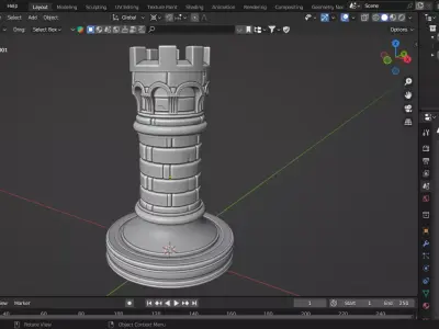 Medieval Roman Rook Chess Piece 3D print model