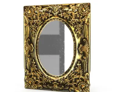 Antique Frame Mirror 2 Low-poly 3D model