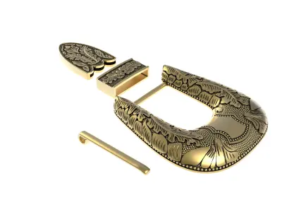 Antique Art Deco Belt Buckle 3D print model