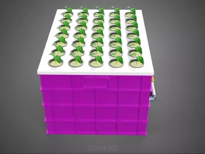 HYDROPONICS AEROPONICS DWC GROWING CLONE STATION MIST PUMP CYCLE 3D model