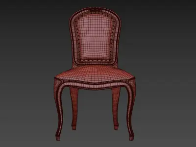 Dining Chair Rustic Brown 3D model