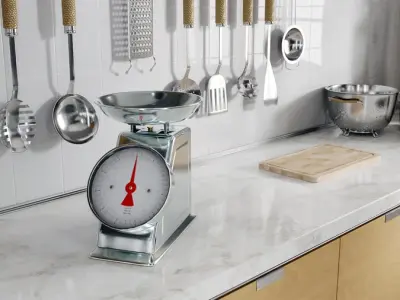  Mechanical Kitchen Scale Model, Silver 