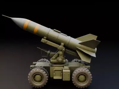 Missile transport and launch vehicle 3D print model purchase