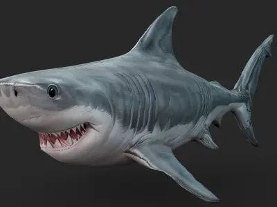 Shark Cartoons Low-poly 3D model