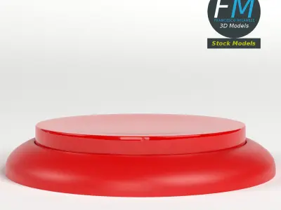 Round button Low-poly 3D model