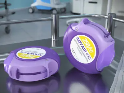 Advair Diskus Dry Powder Inhaler Purple 3D model