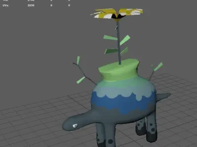 Stylized Plant Turtle Dinosaur Fully Rigged Lowpoly Low-poly 3D model