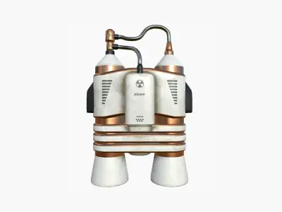 Jetpack E01 White Copper - SciFi Character Design Low-poly 3D model