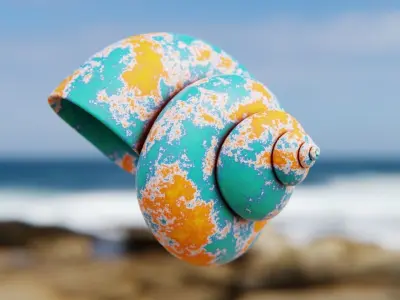 Stylized Fantasy Marine Shell - Procedural 3D Model 3D model