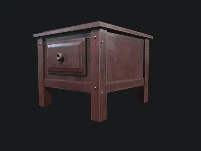 Antique wooden table Low-poly 3D model