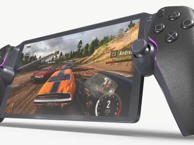 Wireless Game Console with Display and Haptic Grips Black 3D model
