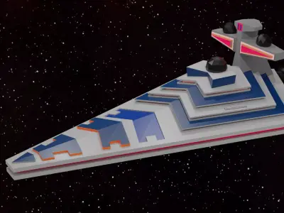 Low Poly Starship star wars battlecruiser Low-poly 3D model