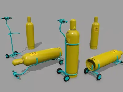 gas cylinder Low-poly 3D model 11