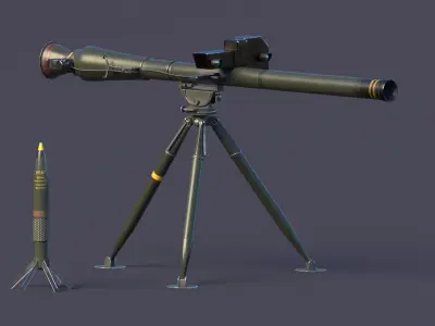 Breda Folgore 80 ATGM Italy  Low-poly 3D model