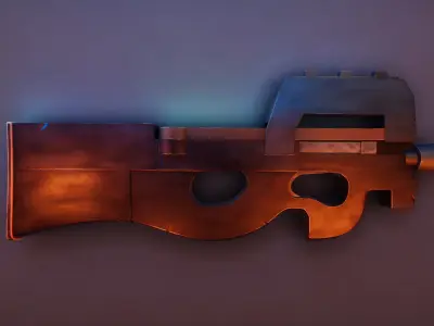 Stylized P90 Low-poly 3D model