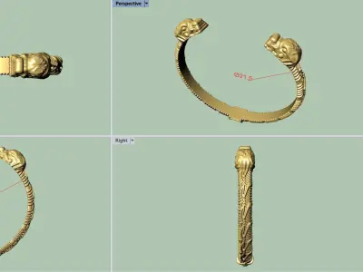 Viking dragon bracelet 3D print model