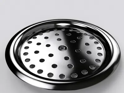 Kitchen Sink with Water Tap and Drain 3D model