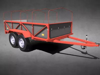 Two-axle trailer 3D model