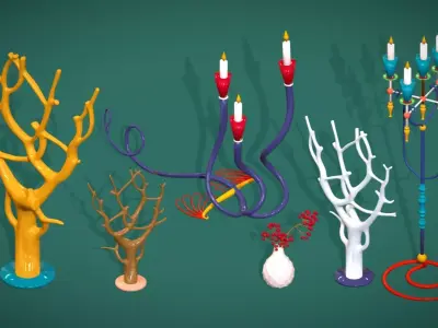 Show Pieces Pack - Antique Decorative Art Pack Interior Props Low-poly 3D model