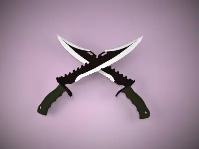 Dagger pair of knives Free low-poly 3D model