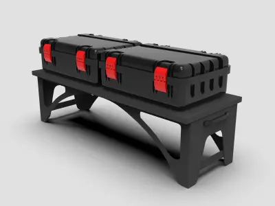 Generic Plastic Off-Road Storage Boxes Low-poly 3D model