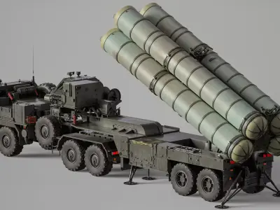Russian S-400 Triumf Air Defense System Vehicle Low-poly 3D model